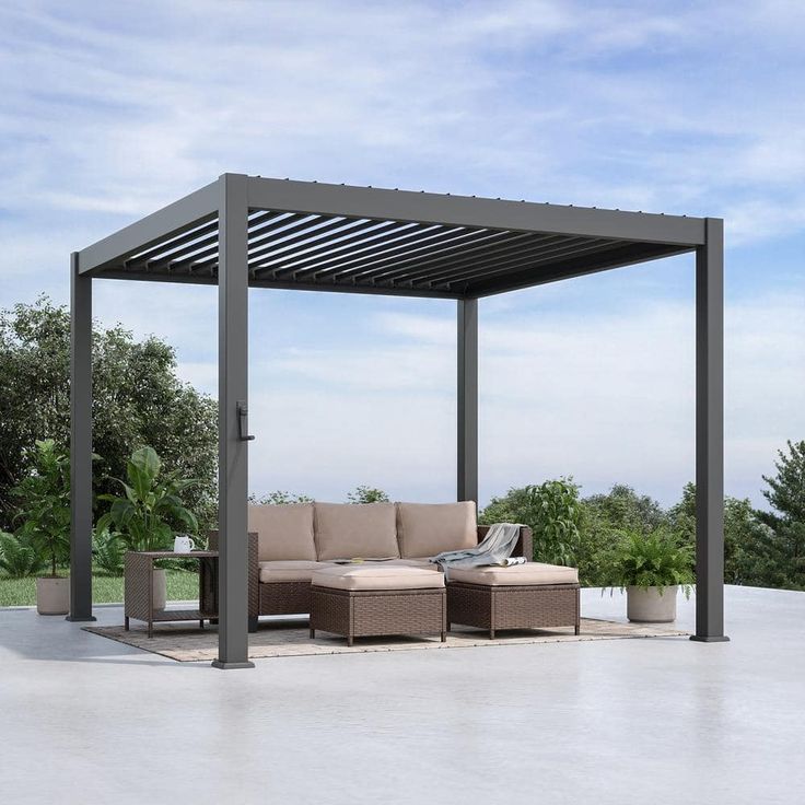 modern home 10 x10 aluminum louvered outdoor pergola