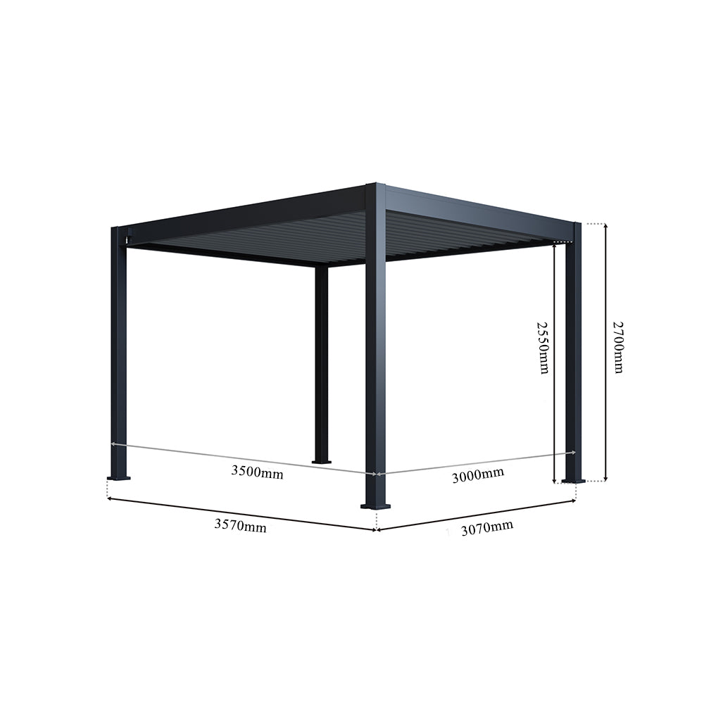 3×3m 3×3.5m 3×4m 3×6m 4×6m Outdoor Aluminimum Automaric Pergola Motorized Louverwd